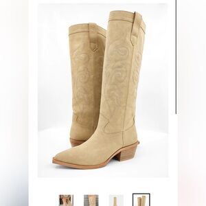 ShuShop Tan Suede Heeled Boots